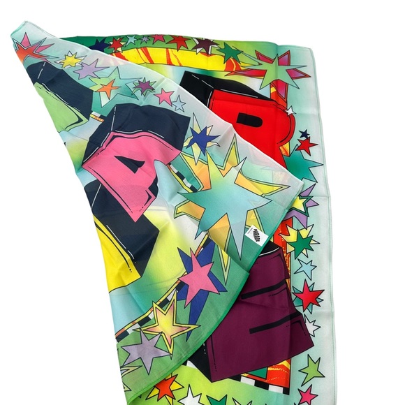 Parade Retro Bold Primary Colors Square Scarf 24x24 - Picture 2 of 3